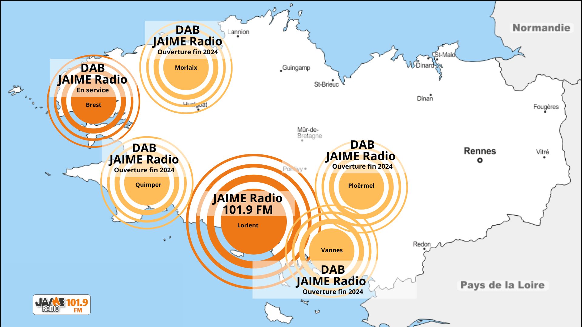 Zone de diffusion de la radio